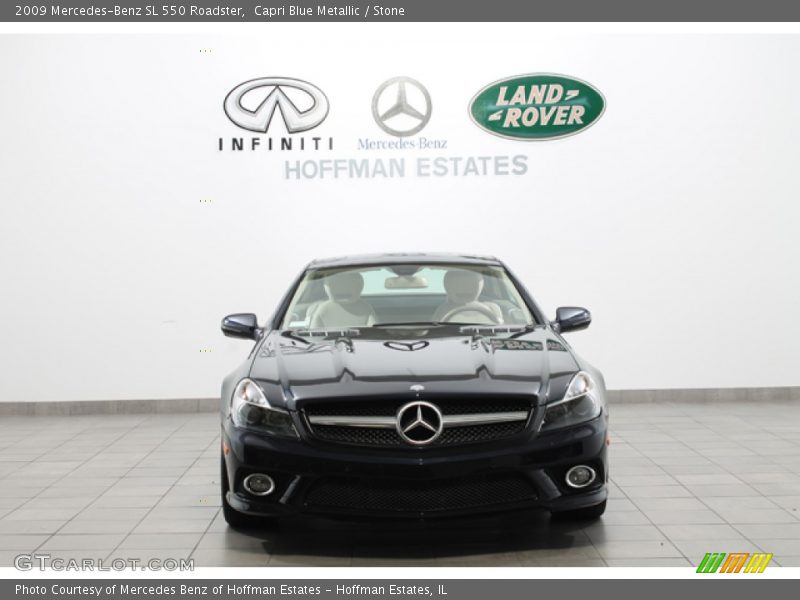 Capri Blue Metallic / Stone 2009 Mercedes-Benz SL 550 Roadster
