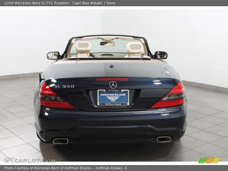Capri Blue Metallic / Stone 2009 Mercedes-Benz SL 550 Roadster