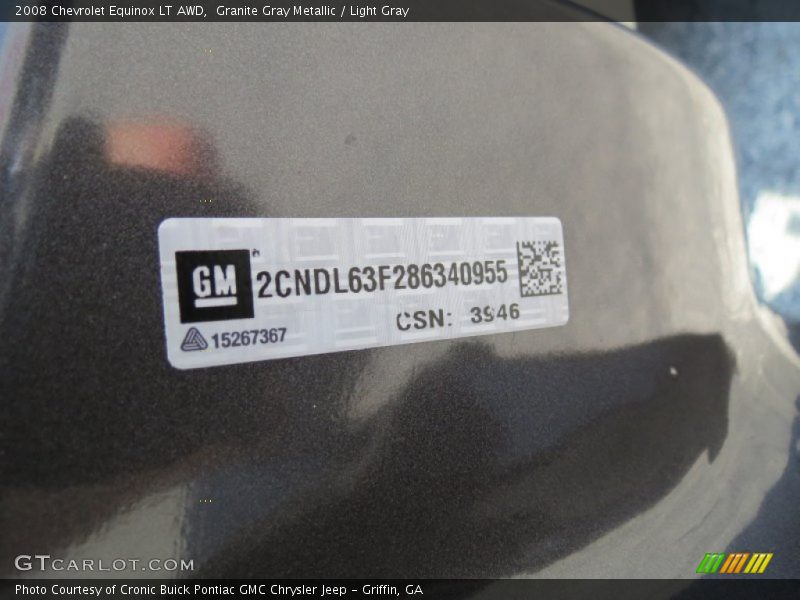 Granite Gray Metallic / Light Gray 2008 Chevrolet Equinox LT AWD