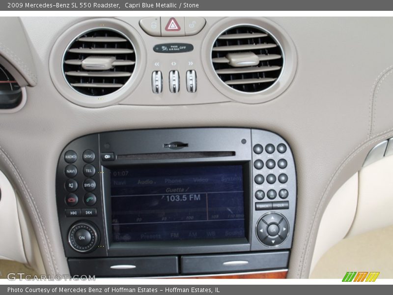 Capri Blue Metallic / Stone 2009 Mercedes-Benz SL 550 Roadster