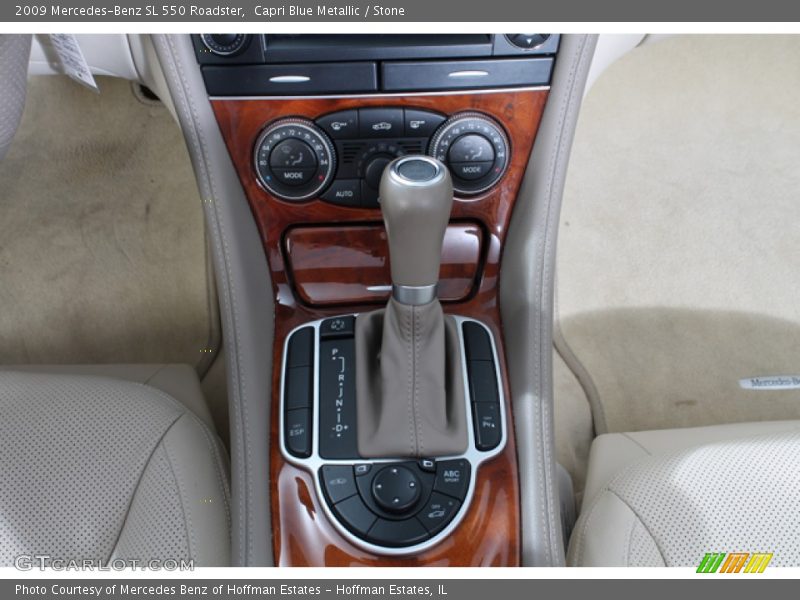 Capri Blue Metallic / Stone 2009 Mercedes-Benz SL 550 Roadster