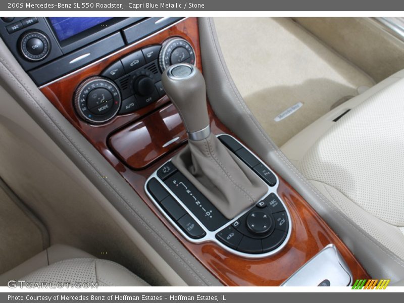 Capri Blue Metallic / Stone 2009 Mercedes-Benz SL 550 Roadster
