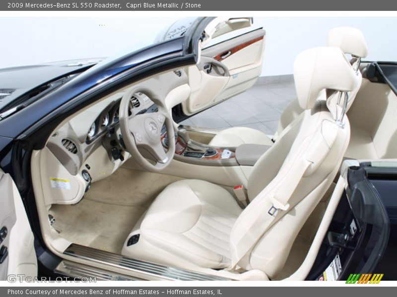 Capri Blue Metallic / Stone 2009 Mercedes-Benz SL 550 Roadster