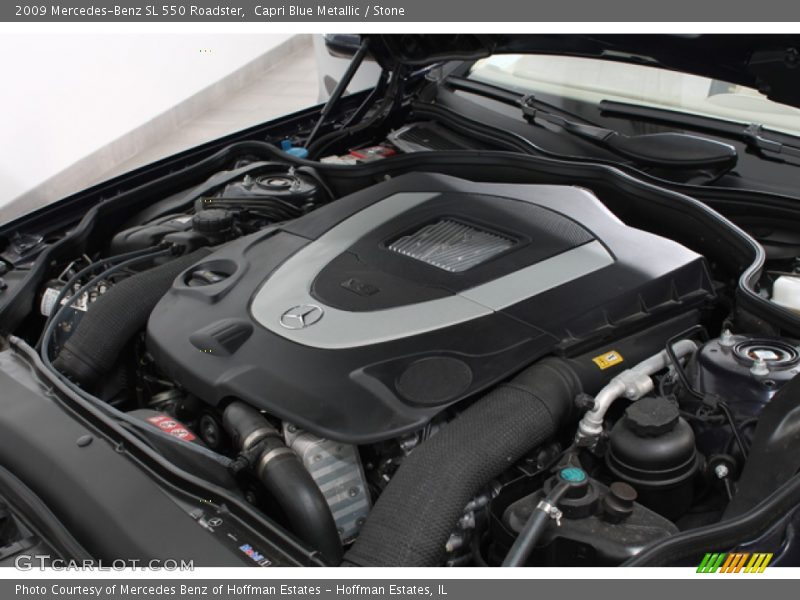 Capri Blue Metallic / Stone 2009 Mercedes-Benz SL 550 Roadster
