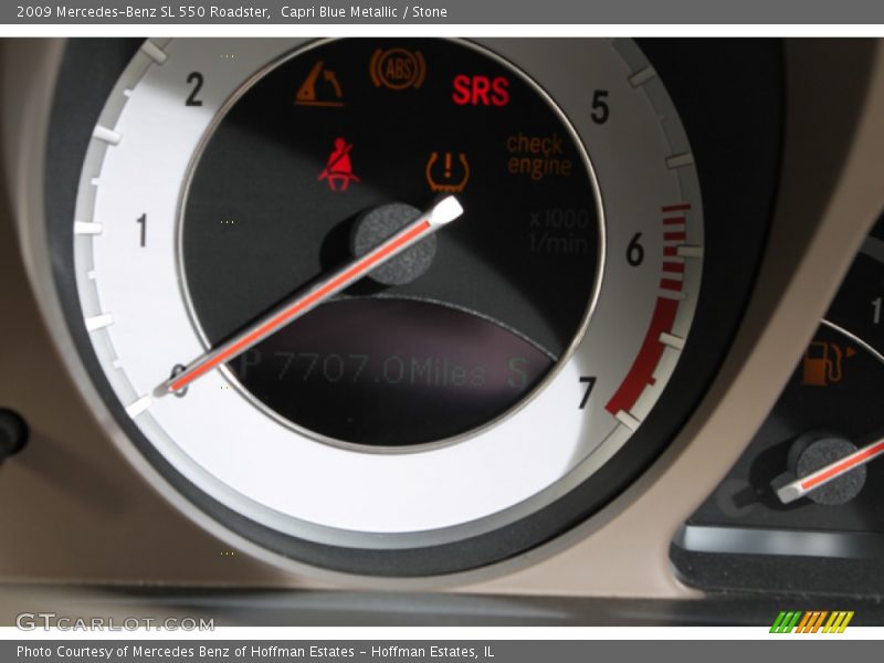 Capri Blue Metallic / Stone 2009 Mercedes-Benz SL 550 Roadster