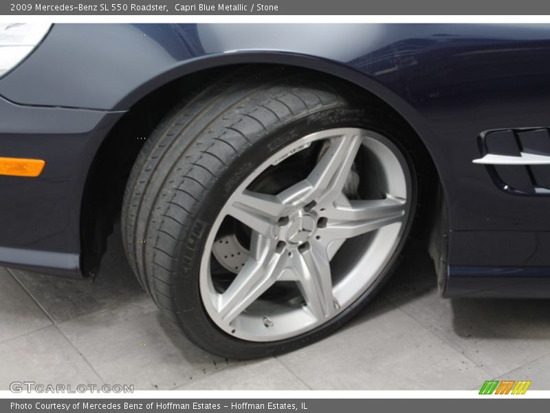 Capri Blue Metallic / Stone 2009 Mercedes-Benz SL 550 Roadster