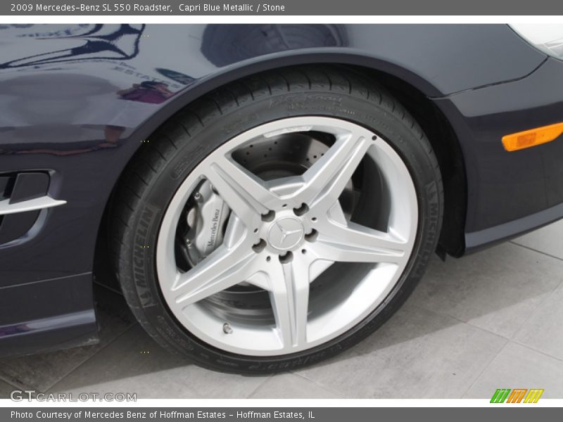 Capri Blue Metallic / Stone 2009 Mercedes-Benz SL 550 Roadster