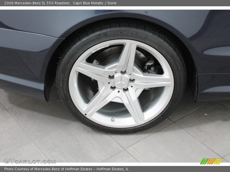Capri Blue Metallic / Stone 2009 Mercedes-Benz SL 550 Roadster