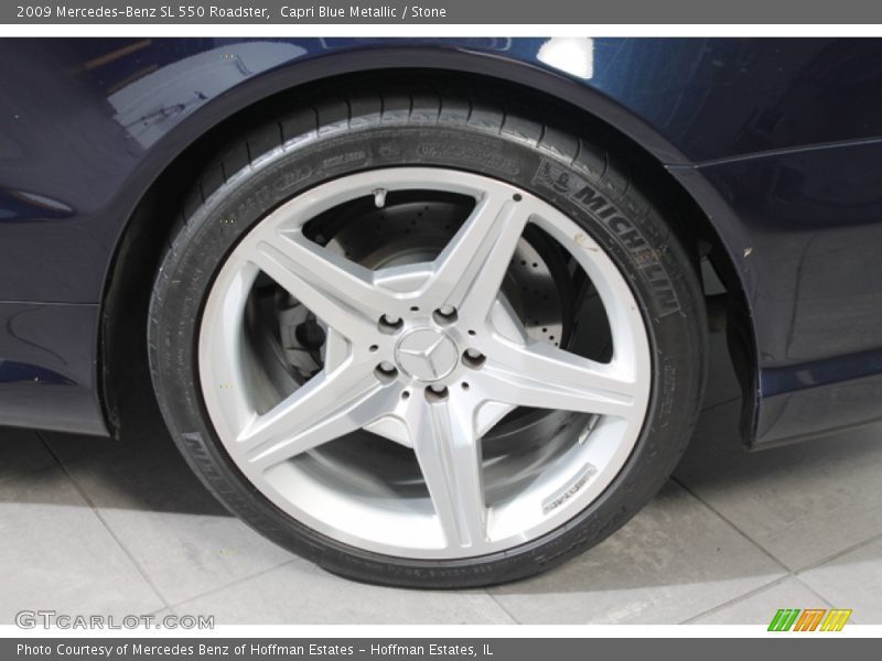 Capri Blue Metallic / Stone 2009 Mercedes-Benz SL 550 Roadster