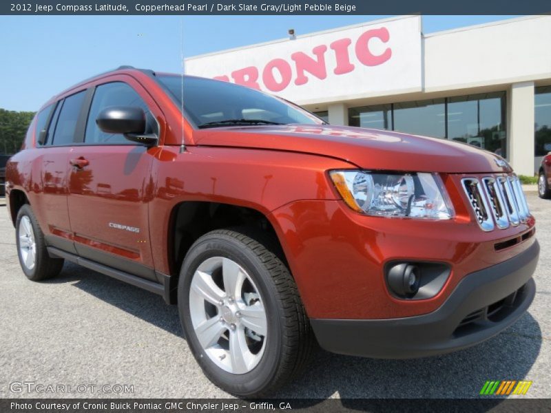 Copperhead Pearl / Dark Slate Gray/Light Pebble Beige 2012 Jeep Compass Latitude