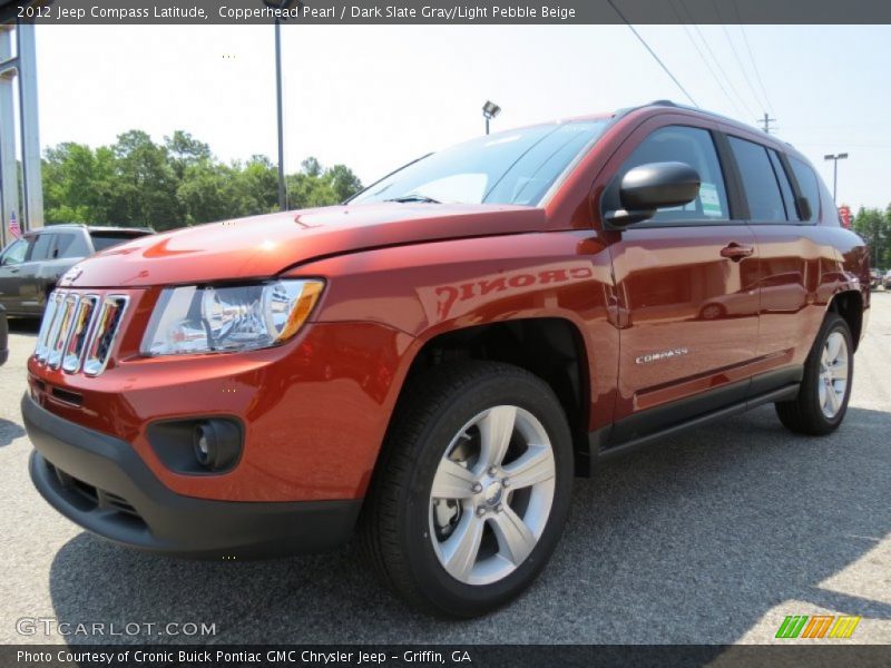 Copperhead Pearl / Dark Slate Gray/Light Pebble Beige 2012 Jeep Compass Latitude