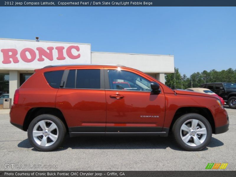 Copperhead Pearl / Dark Slate Gray/Light Pebble Beige 2012 Jeep Compass Latitude