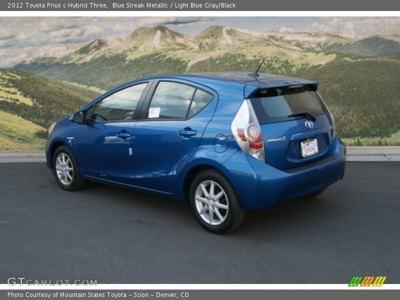 Blue Streak Metallic / Light Blue Gray/Black 2012 Toyota Prius c Hybrid Three