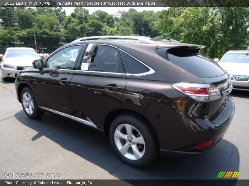 Fire Agate Pearl / Saddle Tan/Espresso Birds Eye Maple 2013 Lexus RX 350 AWD