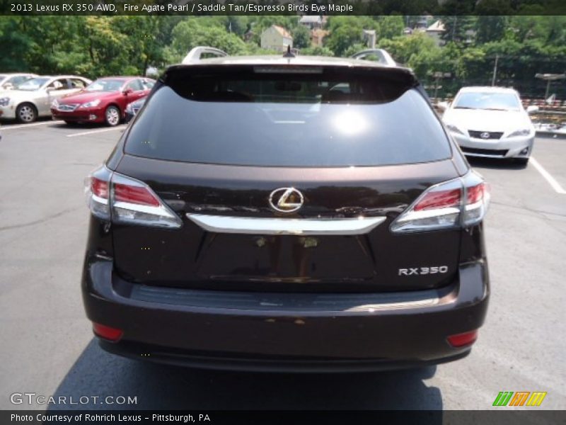 Fire Agate Pearl / Saddle Tan/Espresso Birds Eye Maple 2013 Lexus RX 350 AWD