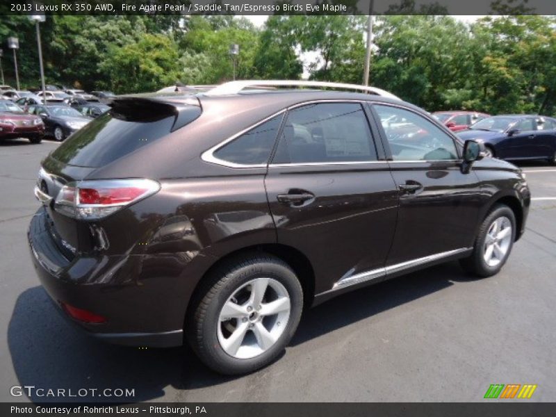 Fire Agate Pearl / Saddle Tan/Espresso Birds Eye Maple 2013 Lexus RX 350 AWD
