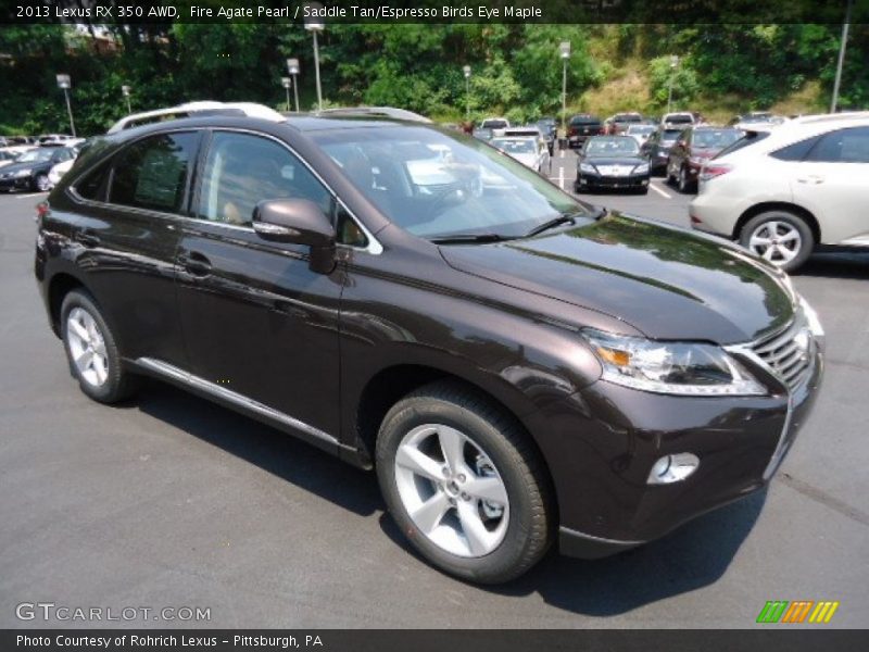 Fire Agate Pearl / Saddle Tan/Espresso Birds Eye Maple 2013 Lexus RX 350 AWD