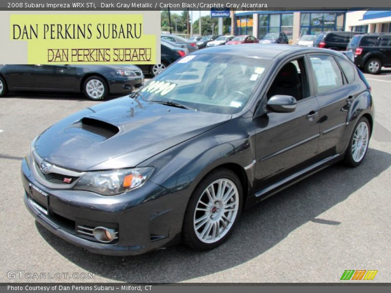 Dark Gray Metallic / Carbon Black/Graphite Gray Alcantara 2008 Subaru Impreza WRX STi
