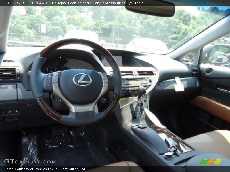 Fire Agate Pearl / Saddle Tan/Espresso Birds Eye Maple 2013 Lexus RX 350 AWD
