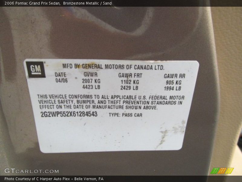 Bronzestone Metallic / Sand 2006 Pontiac Grand Prix Sedan