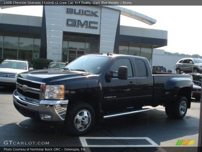 Dark Blue Metallic / Ebony 2008 Chevrolet Silverado 3500HD LS Crew Cab 4x4 Dually