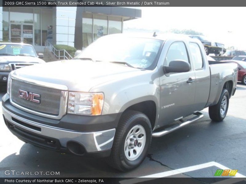Silver Birch Metallic / Dark Titanium 2009 GMC Sierra 1500 Work Truck Extended Cab 4x4