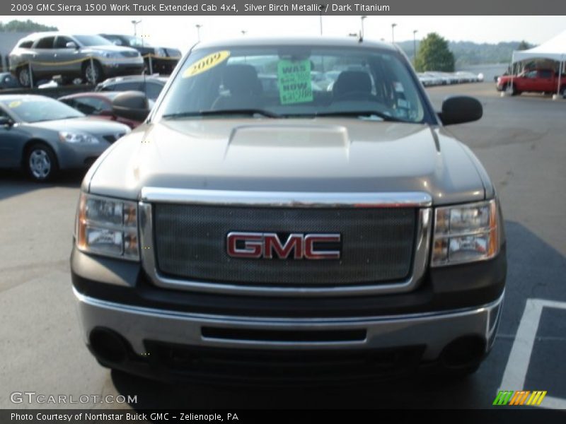 Silver Birch Metallic / Dark Titanium 2009 GMC Sierra 1500 Work Truck Extended Cab 4x4