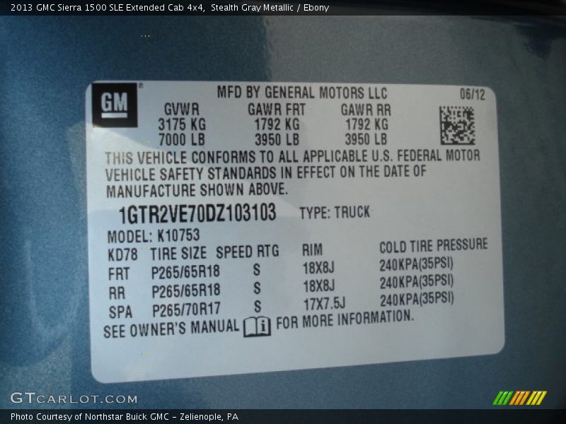 Stealth Gray Metallic / Ebony 2013 GMC Sierra 1500 SLE Extended Cab 4x4