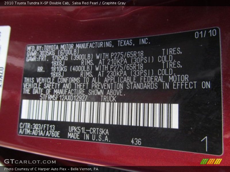 3Q3 - 2010 Toyota Tundra X-SP Double Cab