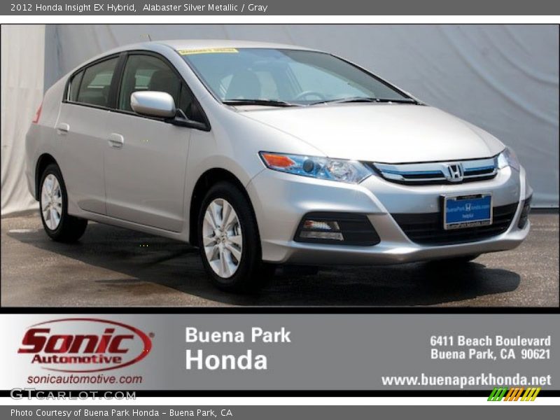 Alabaster Silver Metallic / Gray 2012 Honda Insight EX Hybrid