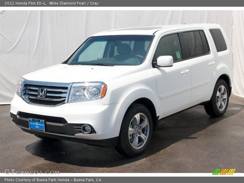 White Diamond Pearl / Gray 2012 Honda Pilot EX-L