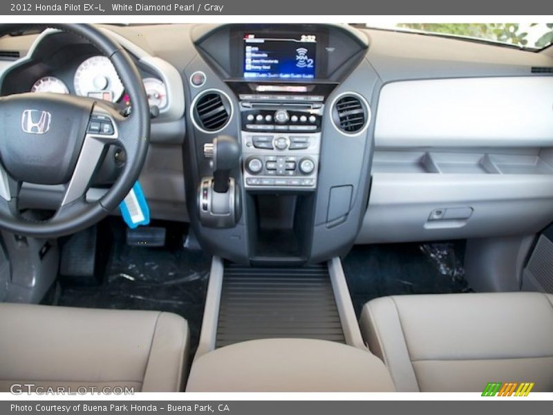 White Diamond Pearl / Gray 2012 Honda Pilot EX-L