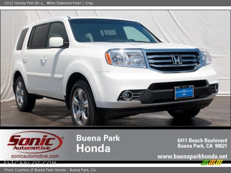 White Diamond Pearl / Gray 2012 Honda Pilot EX-L