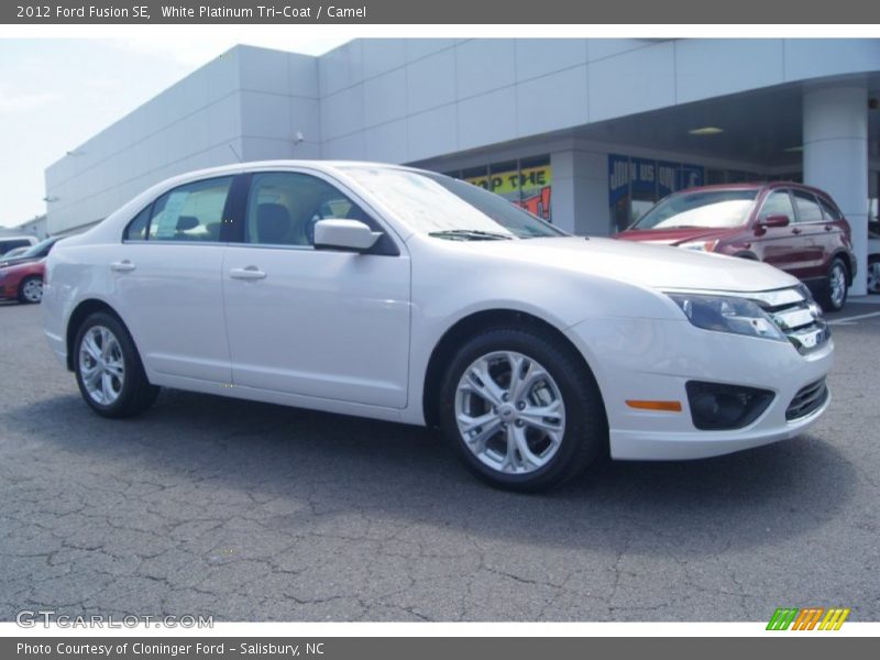 White Platinum Tri-Coat / Camel 2012 Ford Fusion SE