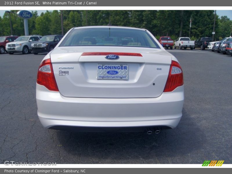 White Platinum Tri-Coat / Camel 2012 Ford Fusion SE