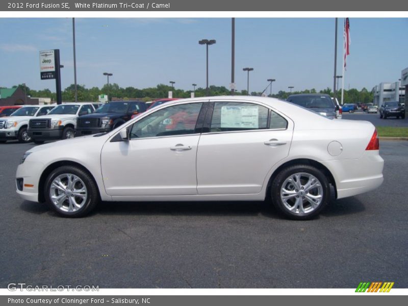 White Platinum Tri-Coat / Camel 2012 Ford Fusion SE