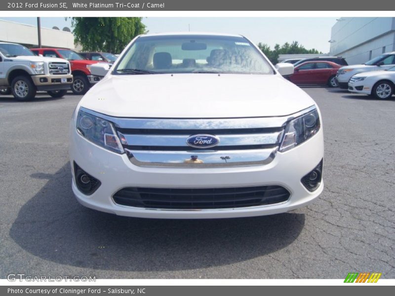 White Platinum Tri-Coat / Camel 2012 Ford Fusion SE