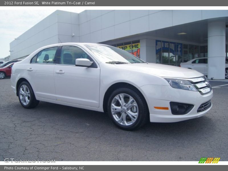White Platinum Tri-Coat / Camel 2012 Ford Fusion SE
