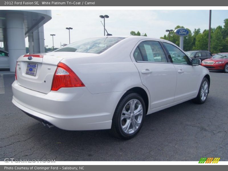 White Platinum Tri-Coat / Camel 2012 Ford Fusion SE