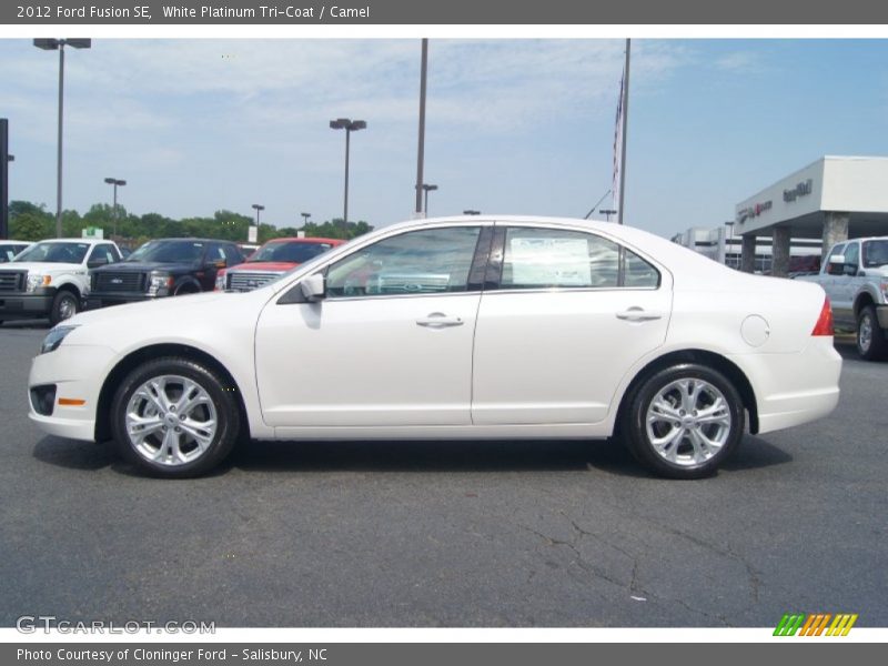 White Platinum Tri-Coat / Camel 2012 Ford Fusion SE