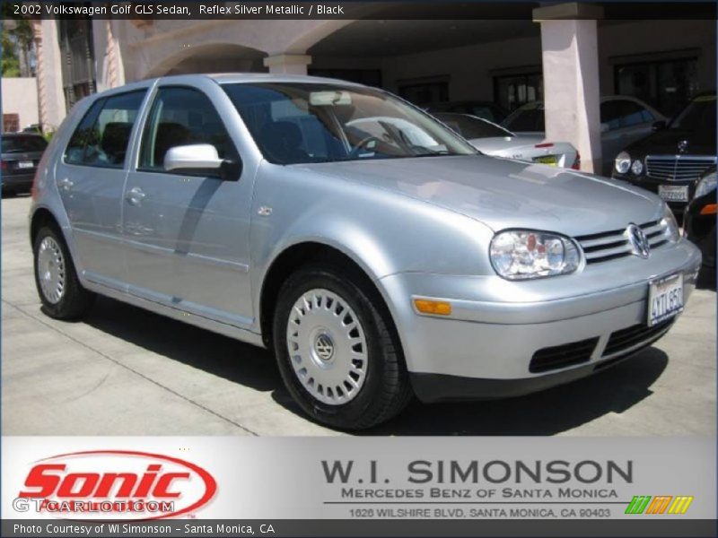 Reflex Silver Metallic / Black 2002 Volkswagen Golf GLS Sedan