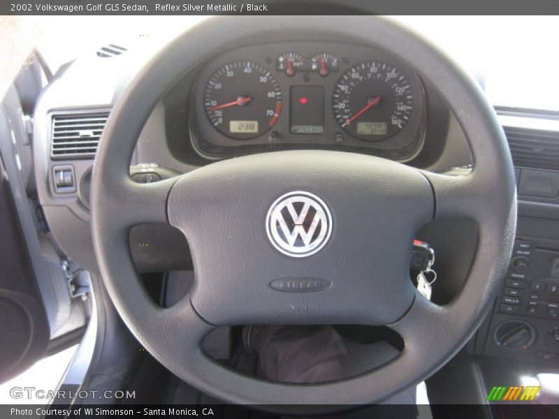 Reflex Silver Metallic / Black 2002 Volkswagen Golf GLS Sedan