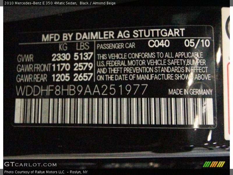 Black / Almond Beige 2010 Mercedes-Benz E 350 4Matic Sedan