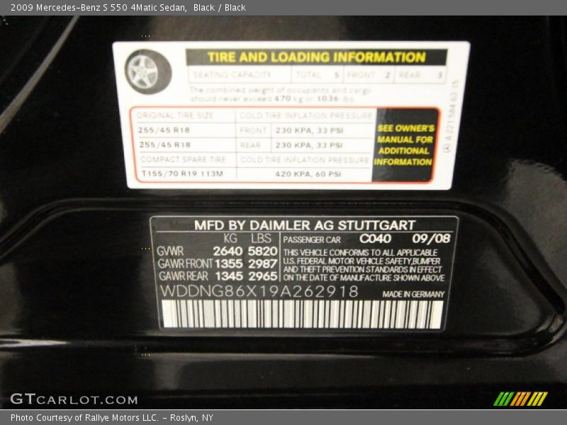 Black / Black 2009 Mercedes-Benz S 550 4Matic Sedan