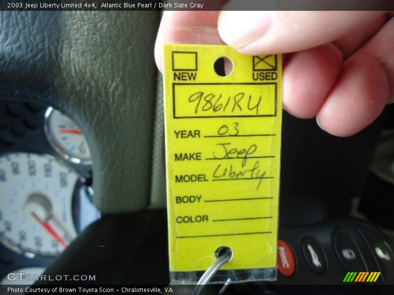 Atlantic Blue Pearl / Dark Slate Gray 2003 Jeep Liberty Limited 4x4