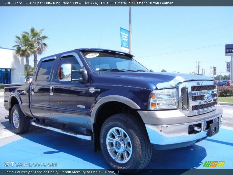 True Blue Metallic / Castano Brown Leather 2006 Ford F250 Super Duty King Ranch Crew Cab 4x4