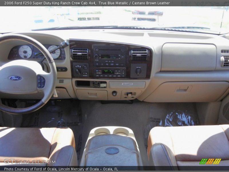True Blue Metallic / Castano Brown Leather 2006 Ford F250 Super Duty King Ranch Crew Cab 4x4