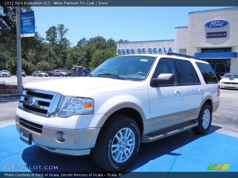 White Platinum Tri-Coat / Stone 2012 Ford Expedition XLT