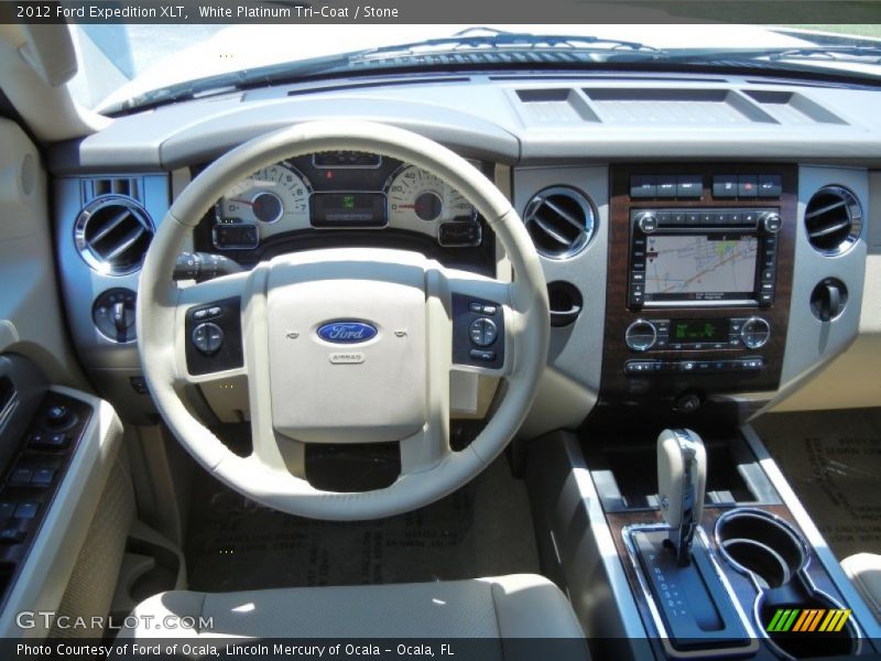 White Platinum Tri-Coat / Stone 2012 Ford Expedition XLT