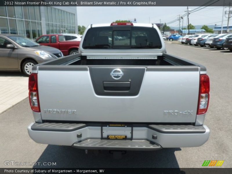 Brilliant Silver Metallic / Pro 4X Graphite/Red 2012 Nissan Frontier Pro-4X King Cab 4x4